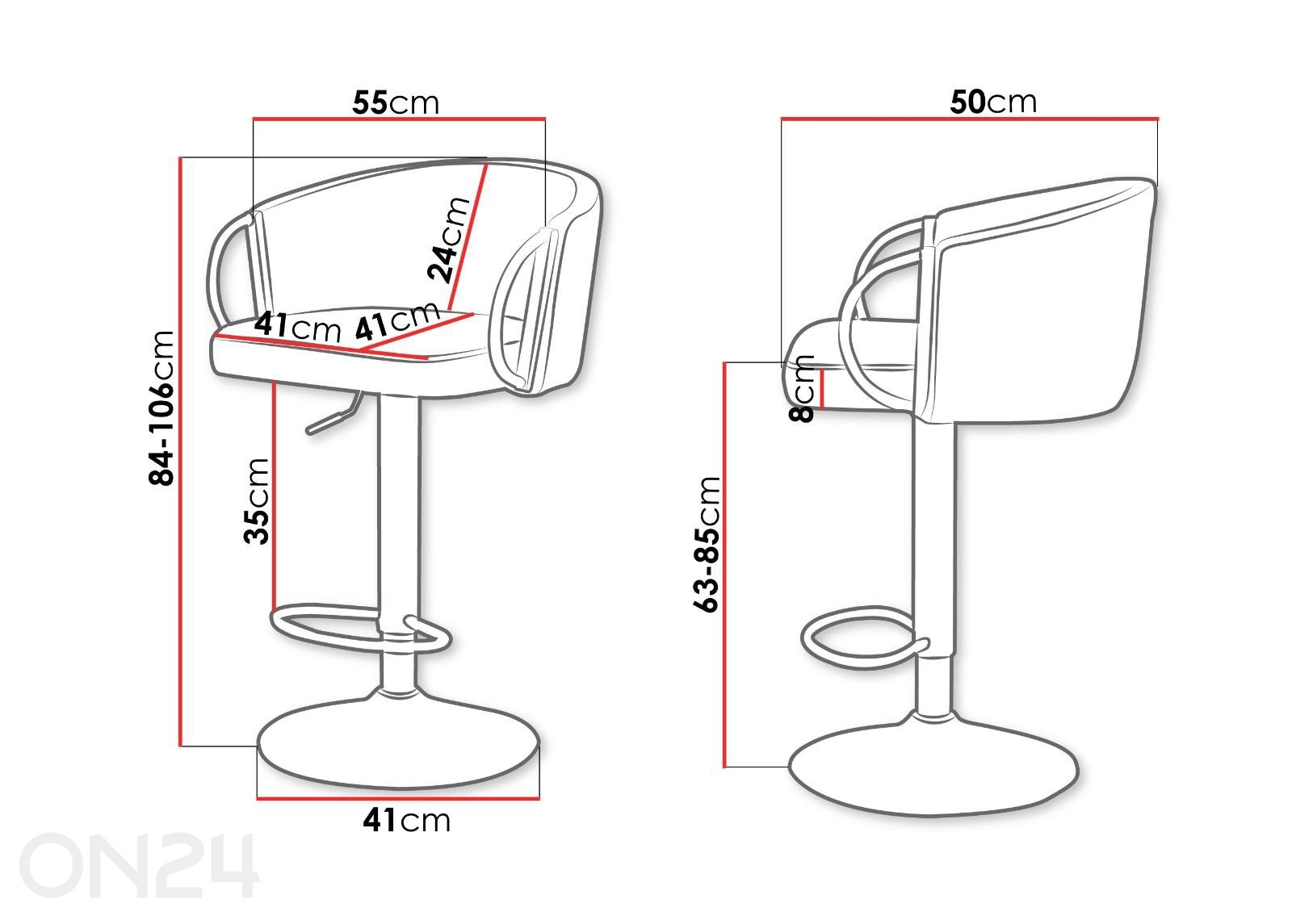 Baaritoolid Muz, 2 tk suurendatud mõõdud