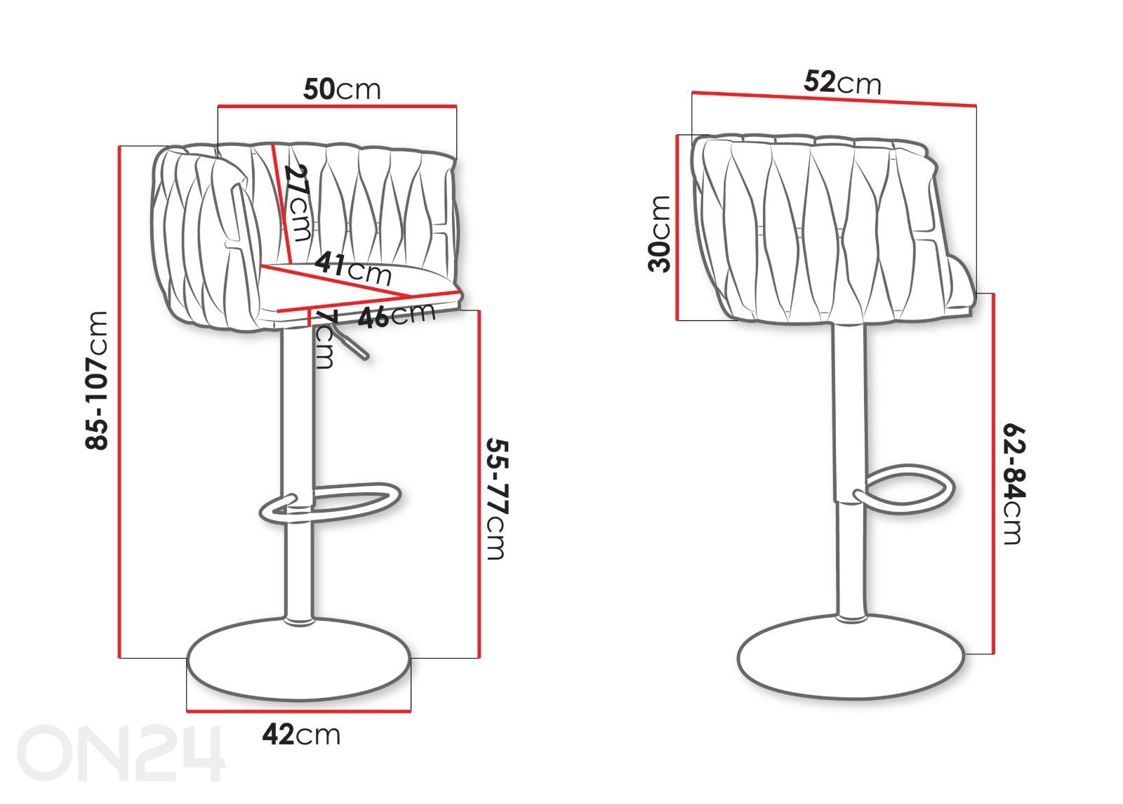 Baaritoolid Muz, 2 tk suurendatud mõõdud