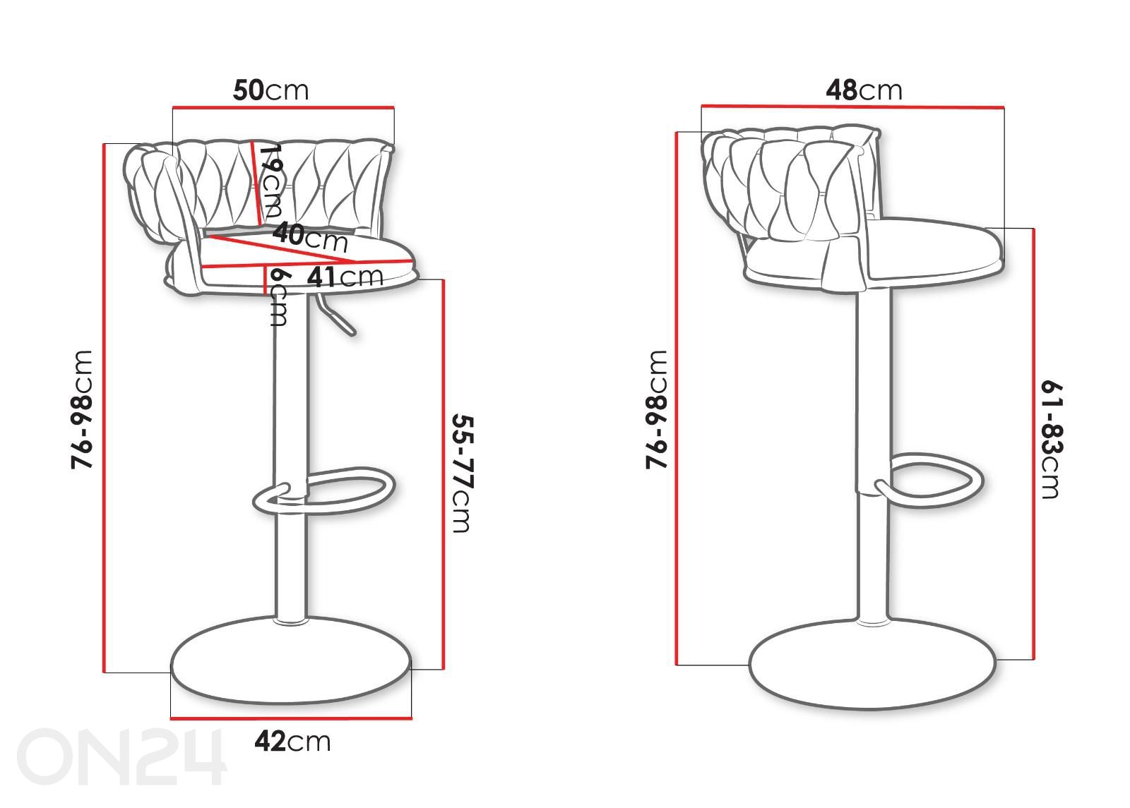 Baaritoolid Muz, 2 tk suurendatud mõõdud
