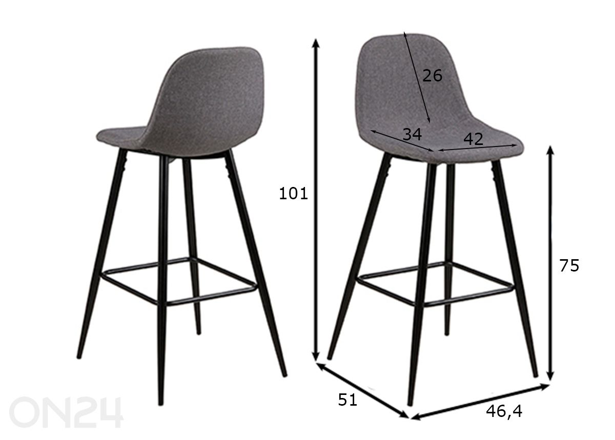 Baaritoolid Wichita, 2 tk suurendatud mõõdud