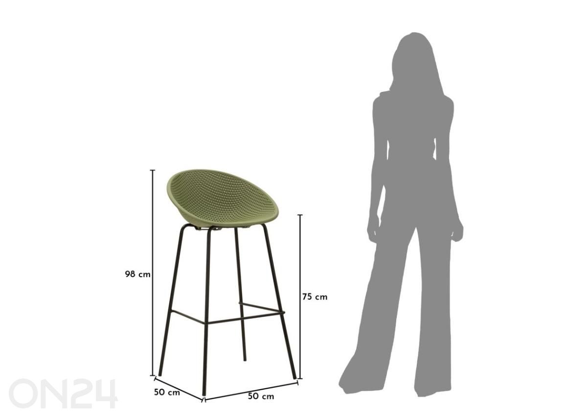 Baaritoolide komplekt Ibiza, 2 tk suurendatud mõõdud