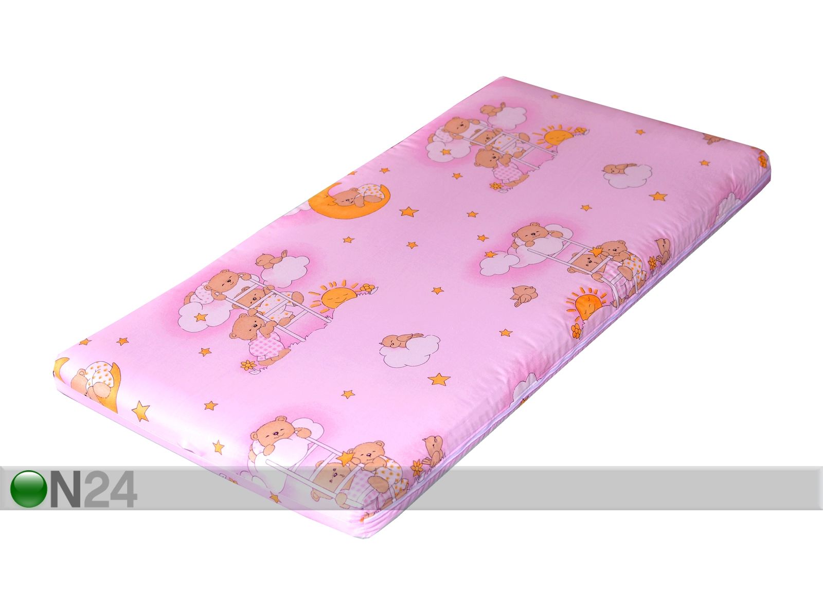 Beebimadrats Teddy Bear 60x120 cm roosa suurendatud
