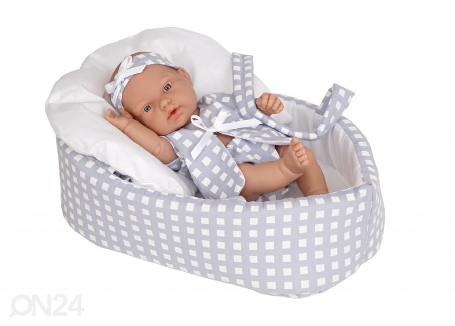 Beebinukk kandekotis Arias 26 cm hall suurendatud
