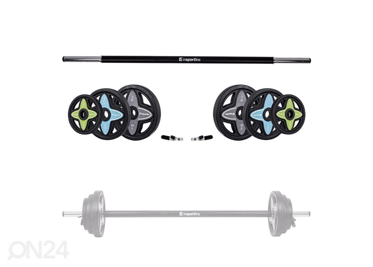 Bodypump komplekt kang + raskused Pumpstar 2 20kg inSPORTline suurendatud
