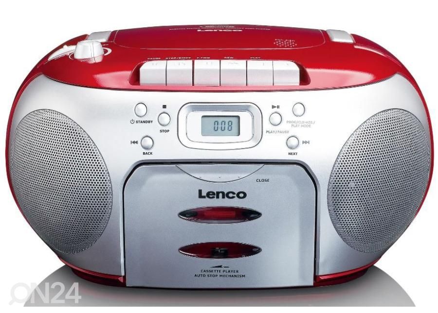 CD-raadio kassetimängijaga Lenco SCD420RD, punane suurendatud