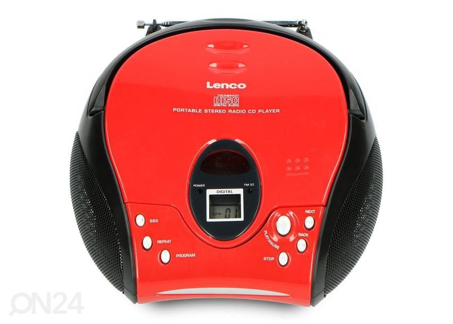 CD-raadio Lenco SCD24R, punane ja must suurendatud