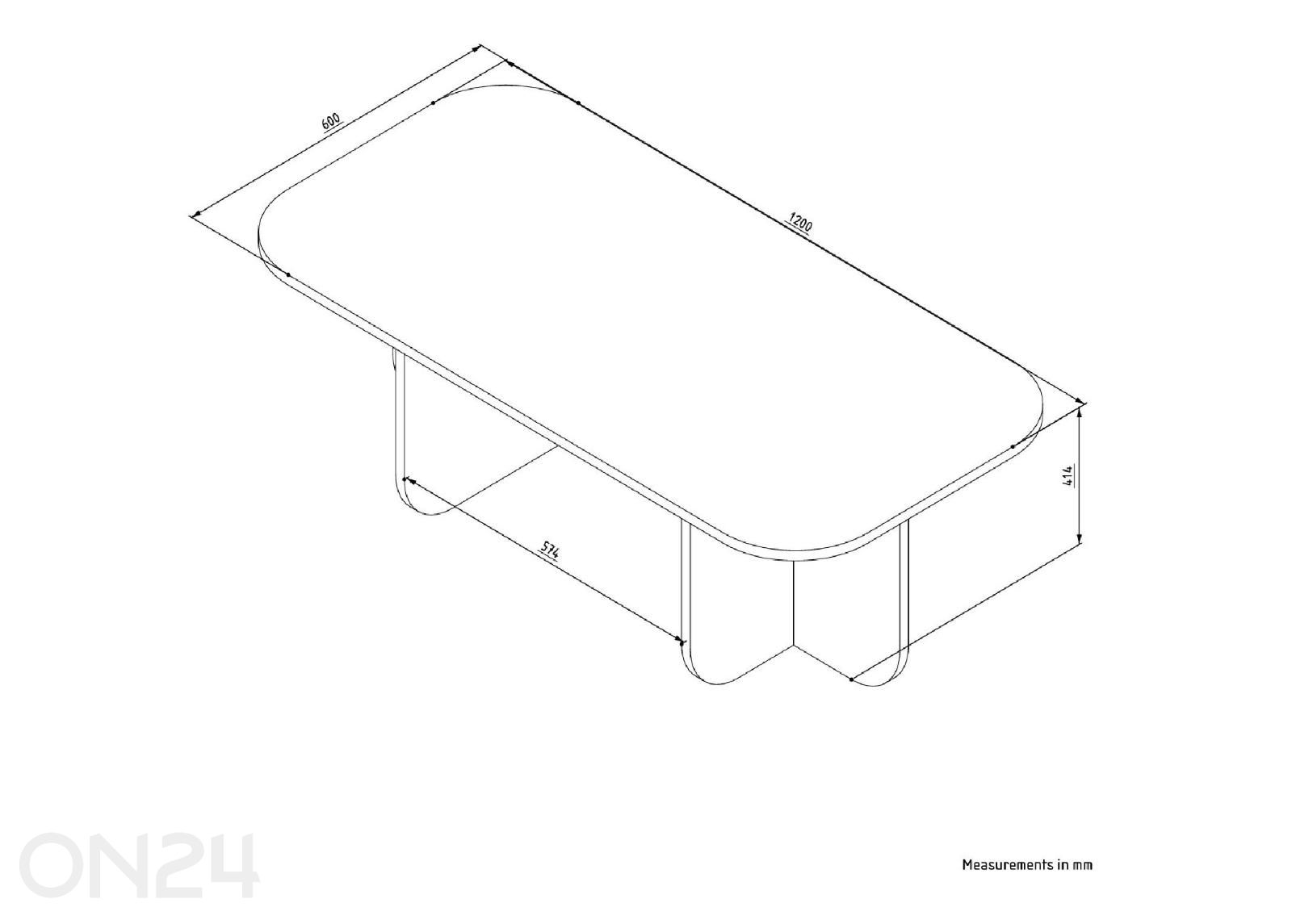 Coffee Table Becaj suurendatud mõõdud