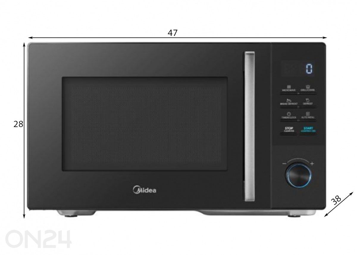 Digitaalne mikrolaineahi grillifunktsiooniga MMO-AG25VB(BK), must suurendatud mõõdud