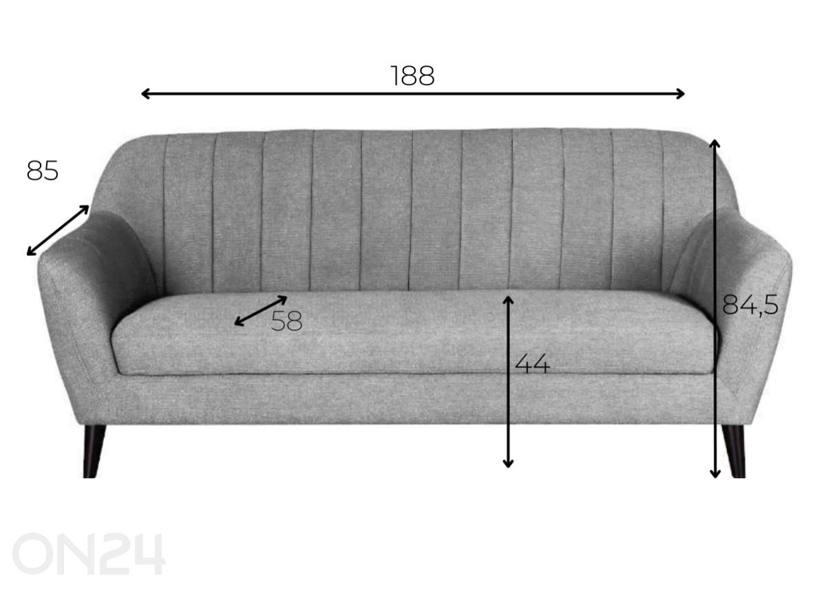 Diivan Honduras suurendatud mõõdud