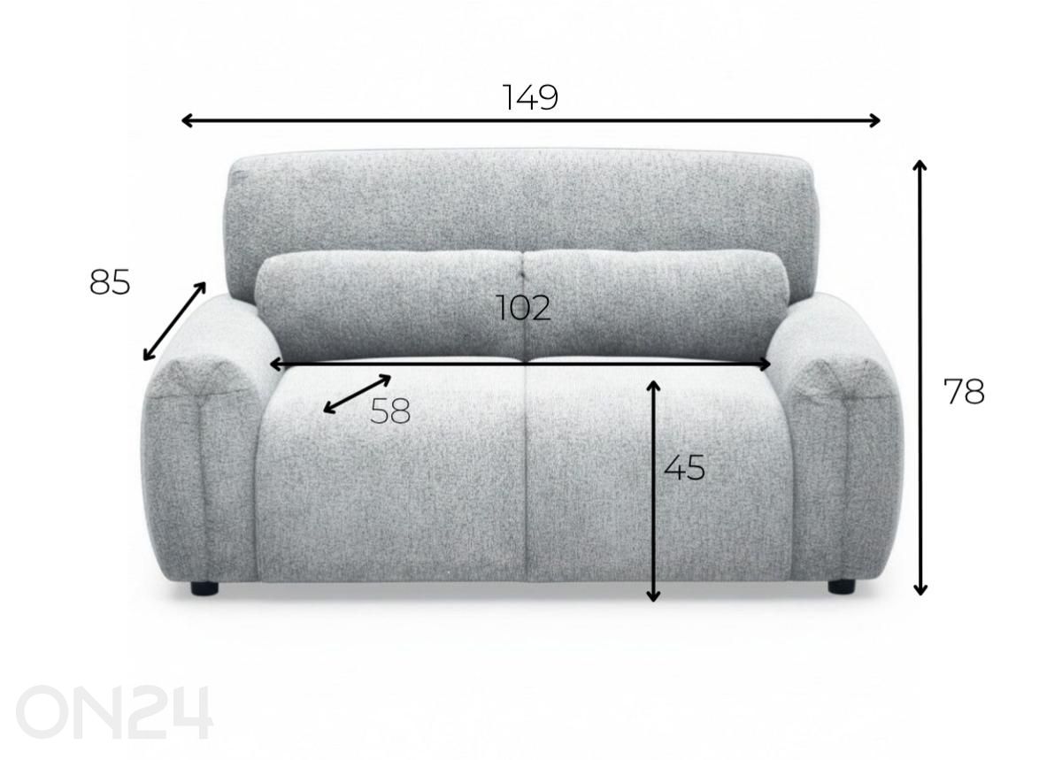 Diivan Medelin 2 suurendatud mõõdud