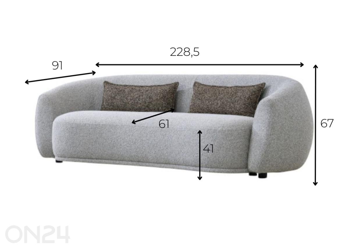 Diivan Merell suurendatud mõõdud