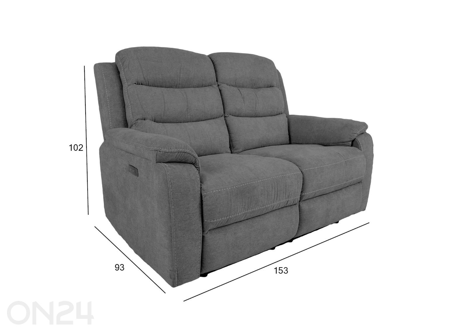 Diivan Mimi Recliner 2-kohaline suurendatud mõõdud
