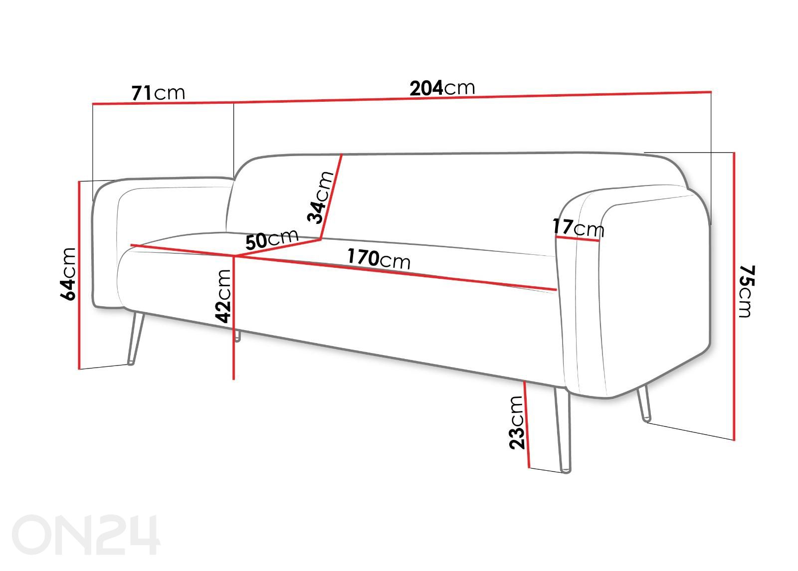 Diivan Nami III suurendatud mõõdud