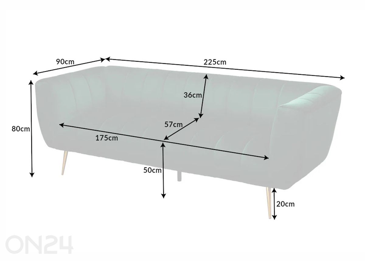 Diivan Noblesse suurendatud mõõdud