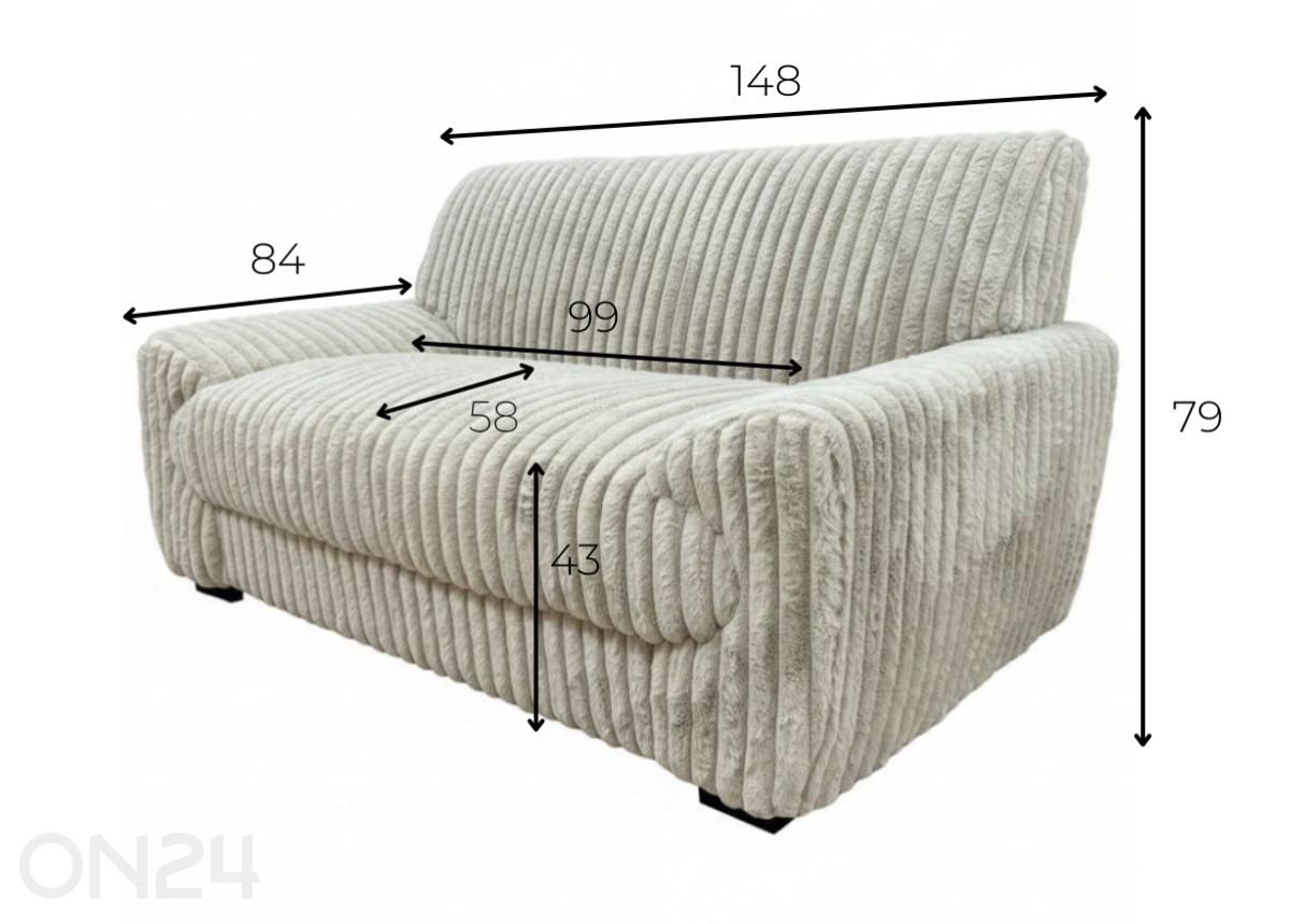 Diivan Osillo suurendatud mõõdud