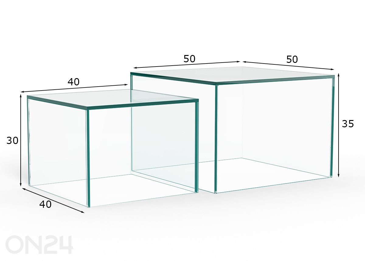 Diivanilauad Dice, 2 tk suurendatud mõõdud