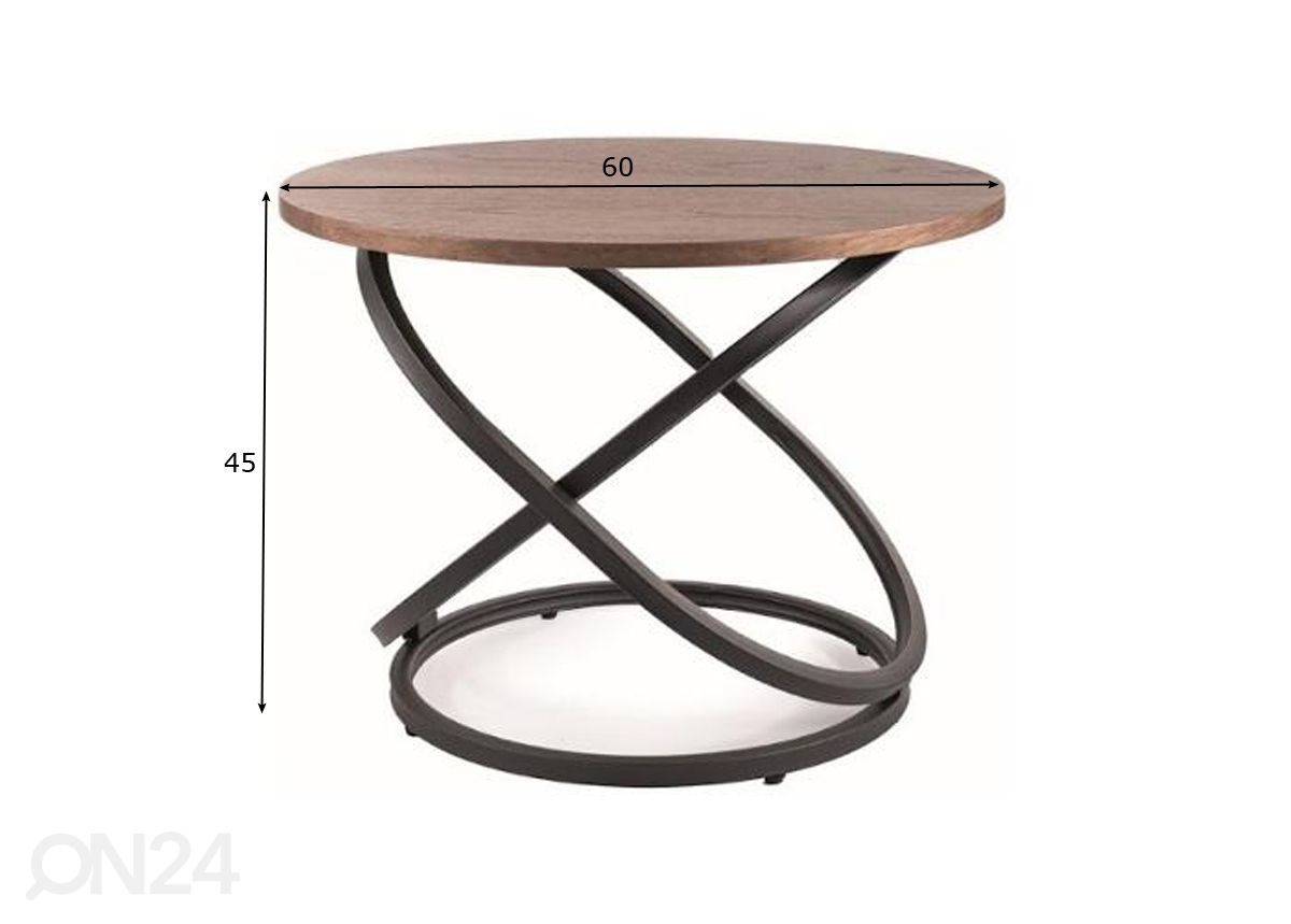 Diivanilaud Ø 60 cm suurendatud mõõdud