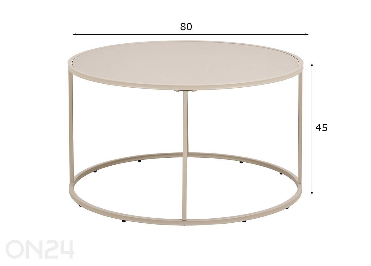 Diivanilaud Ø 80 cm suurendatud mõõdud