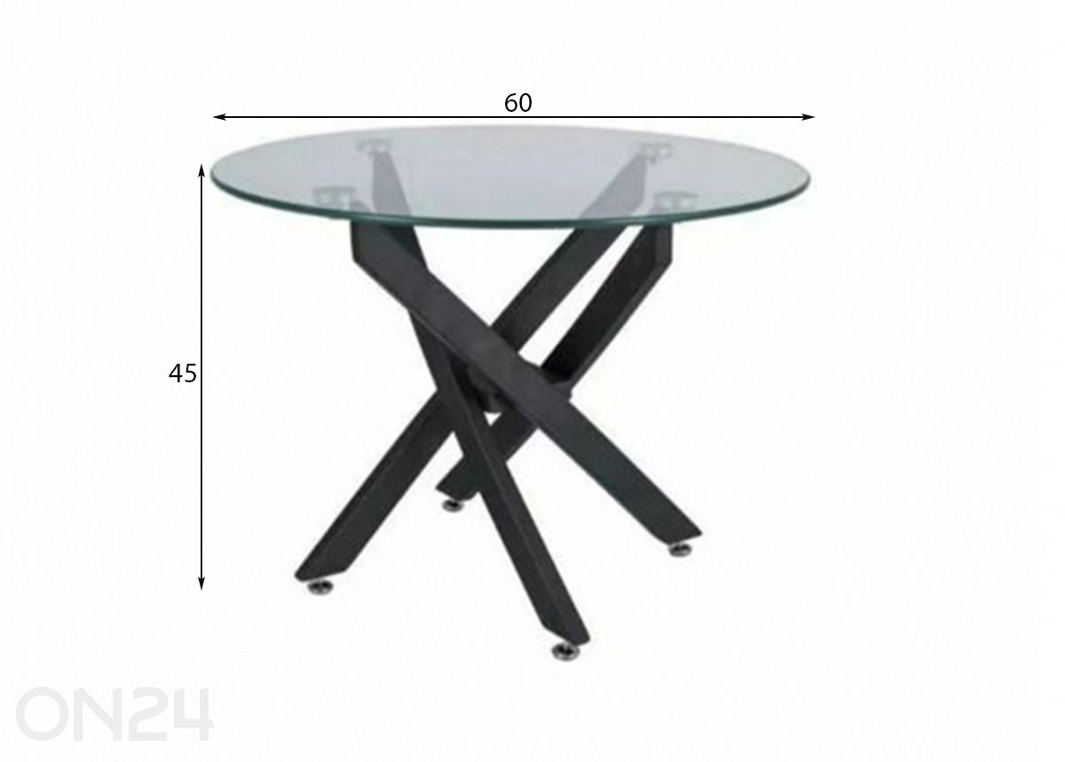 Diivanilaud Agis Ø 60 cm suurendatud mõõdud