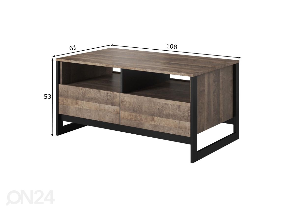 Diivanilaud Arden 108x61 cm suurendatud mõõdud