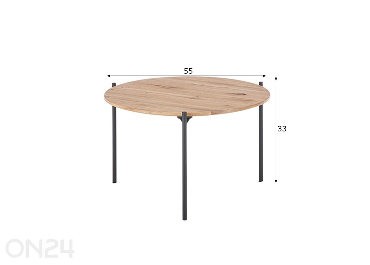 Diivanilaud Assuan Ø55 cm suurendatud mõõdud