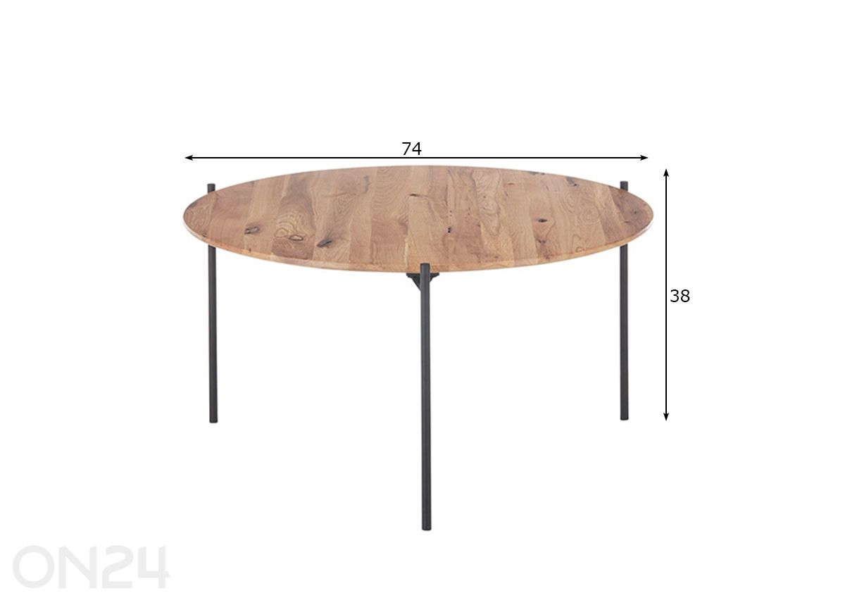 Diivanilaud Assuan Ø55 cm suurendatud mõõdud