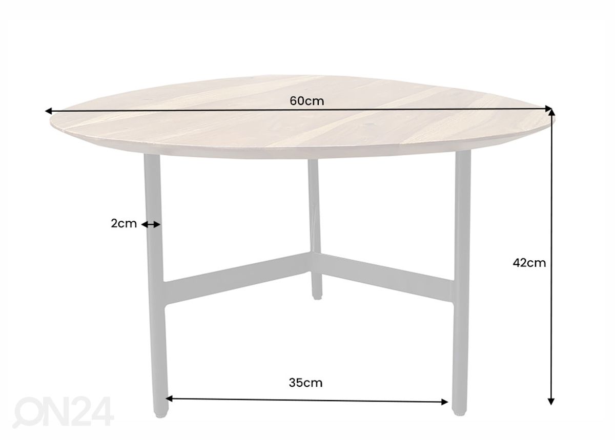 Diivanilaud Beauty 60 cm suurendatud mõõdud