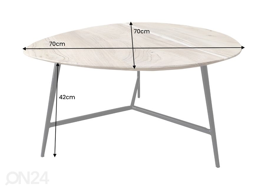 Diivanilaud Beauty 70 cm suurendatud mõõdud