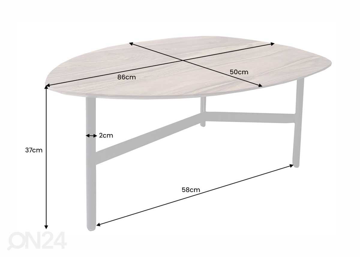 Diivanilaud Beauty 85 cm suurendatud mõõdud