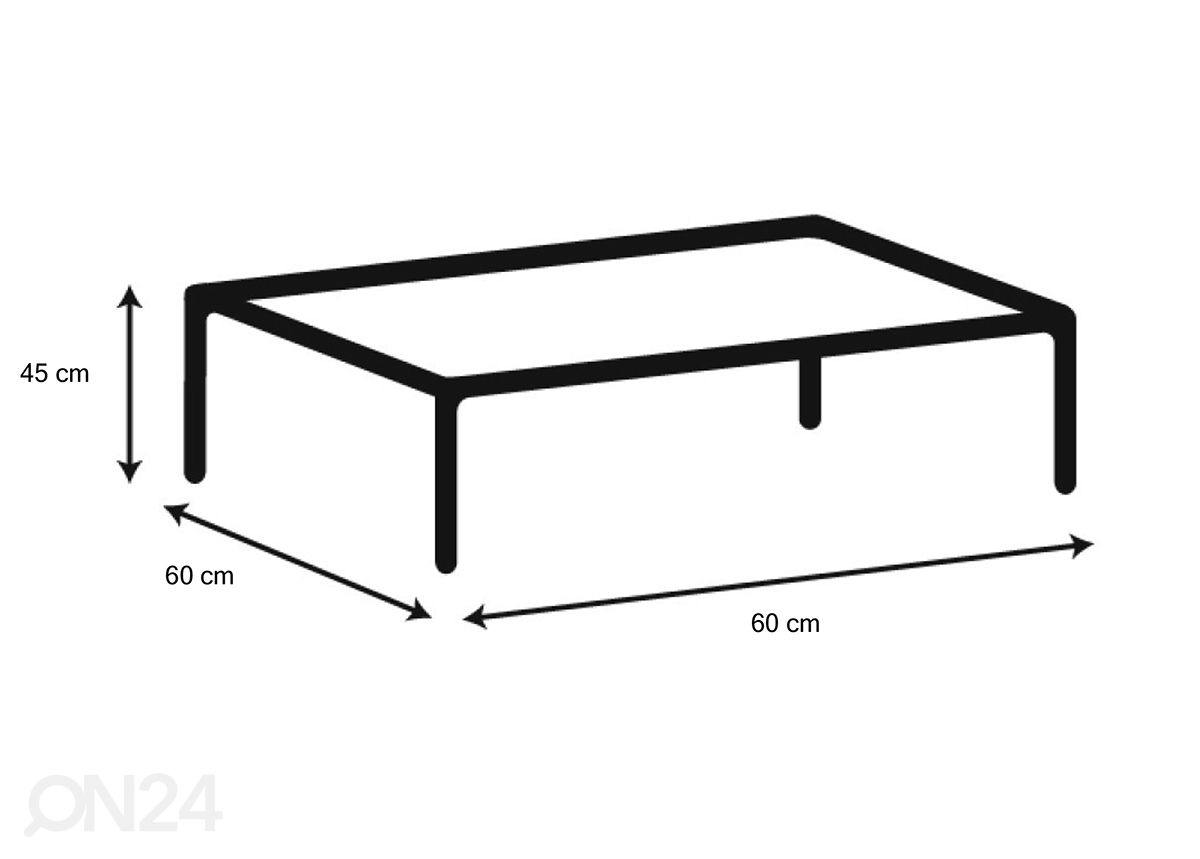 Diivanilaud Brande 60x60 cm suurendatud mõõdud