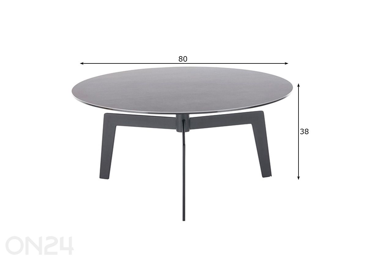 Diivanilaud Buena Vista Ø 80 cm suurendatud mõõdud