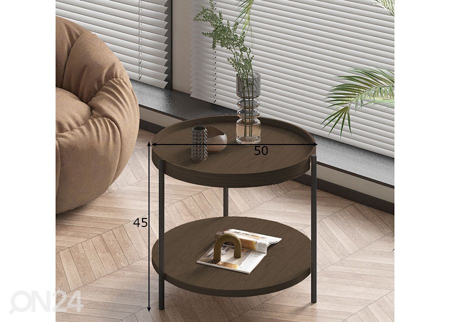 Diivanilaud Cindy Ø 50 cm suurendatud mõõdud