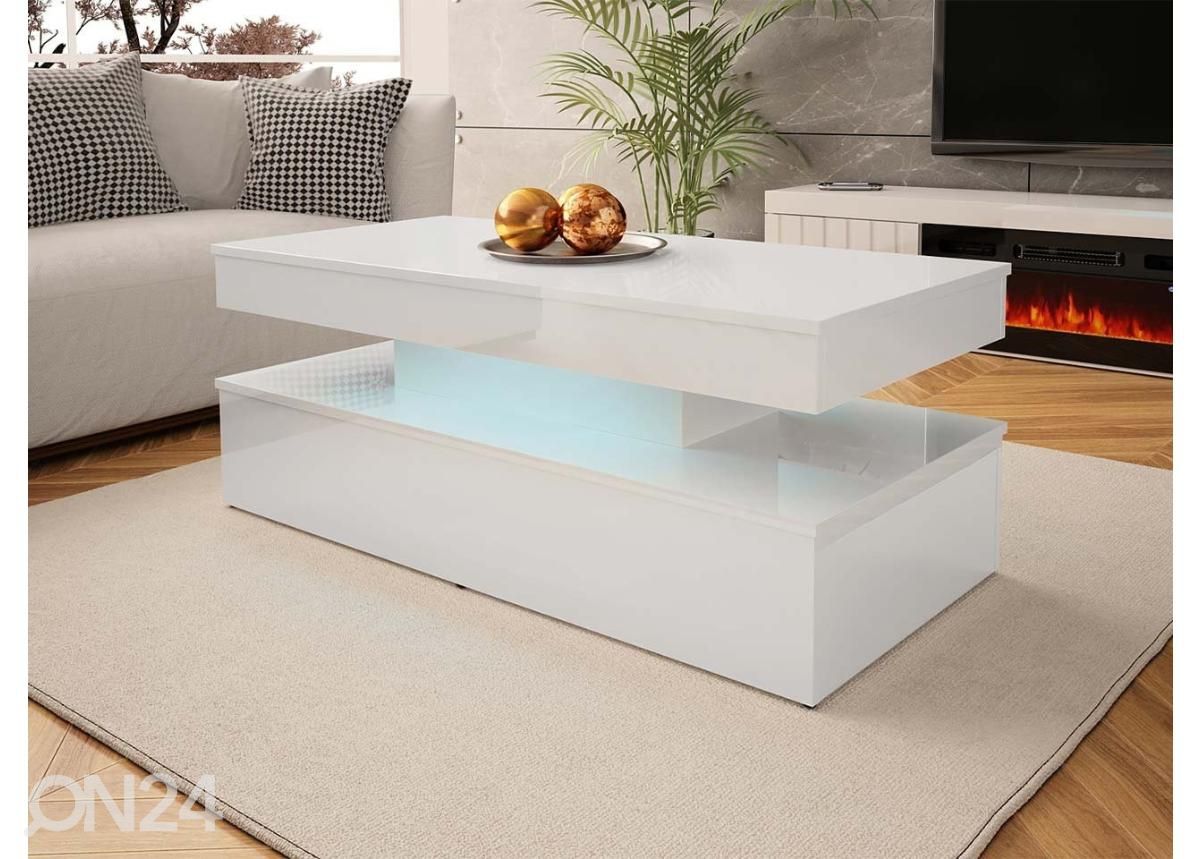 Diivanilaud Glossa 120x55 cm + LED suurendatud