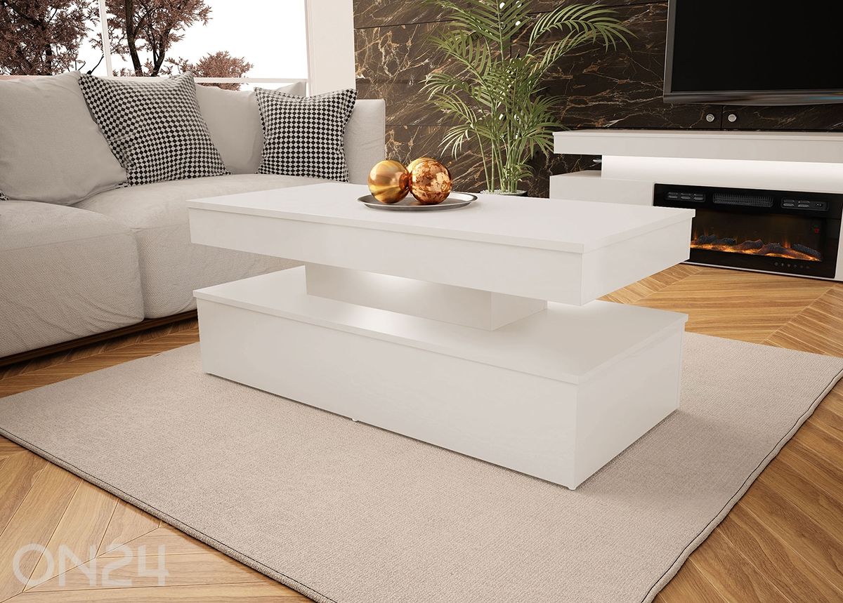 Diivanilaud Glossa 120x55 cm + LED suurendatud