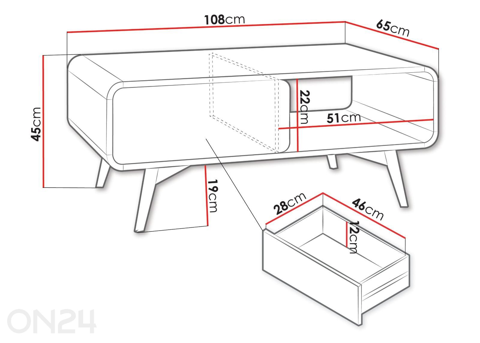Diivanilaud Helion suurendatud mõõdud