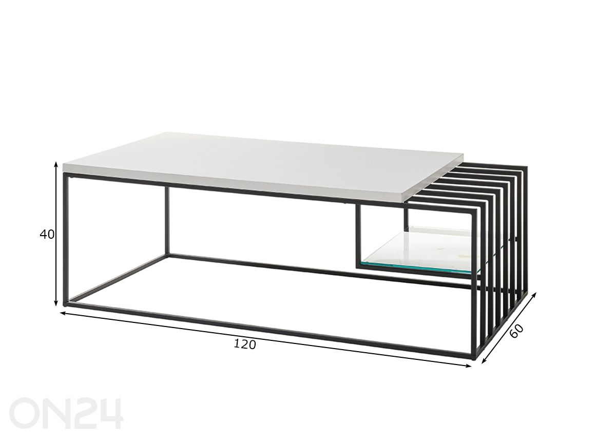 Diivanilaud Juba 120 cm suurendatud mõõdud