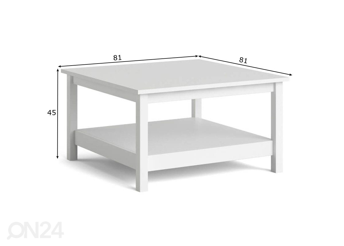 Diivanilaud Madrid 81x81 cm suurendatud mõõdud