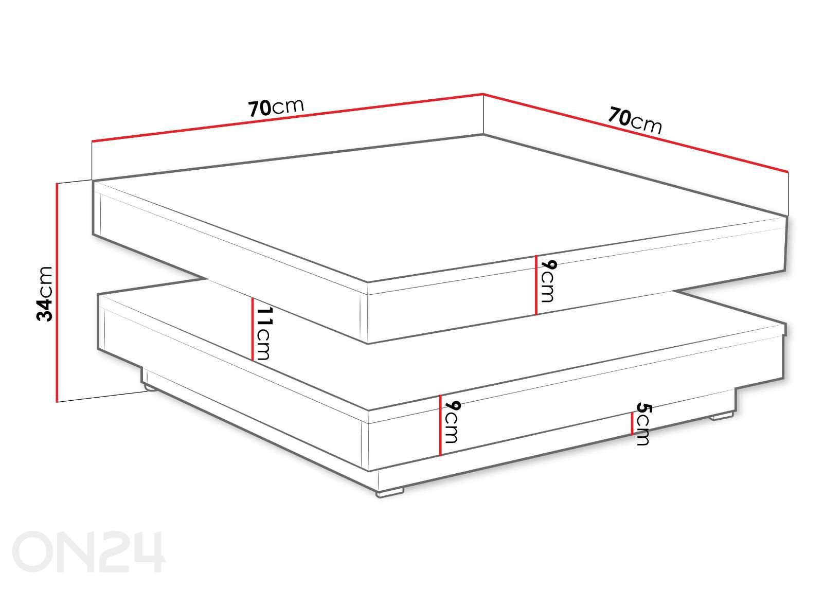 Diivanilaud Nenani suurendatud mõõdud