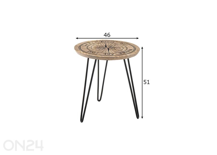Diivanilaud Nevis Ø 46 cm suurendatud