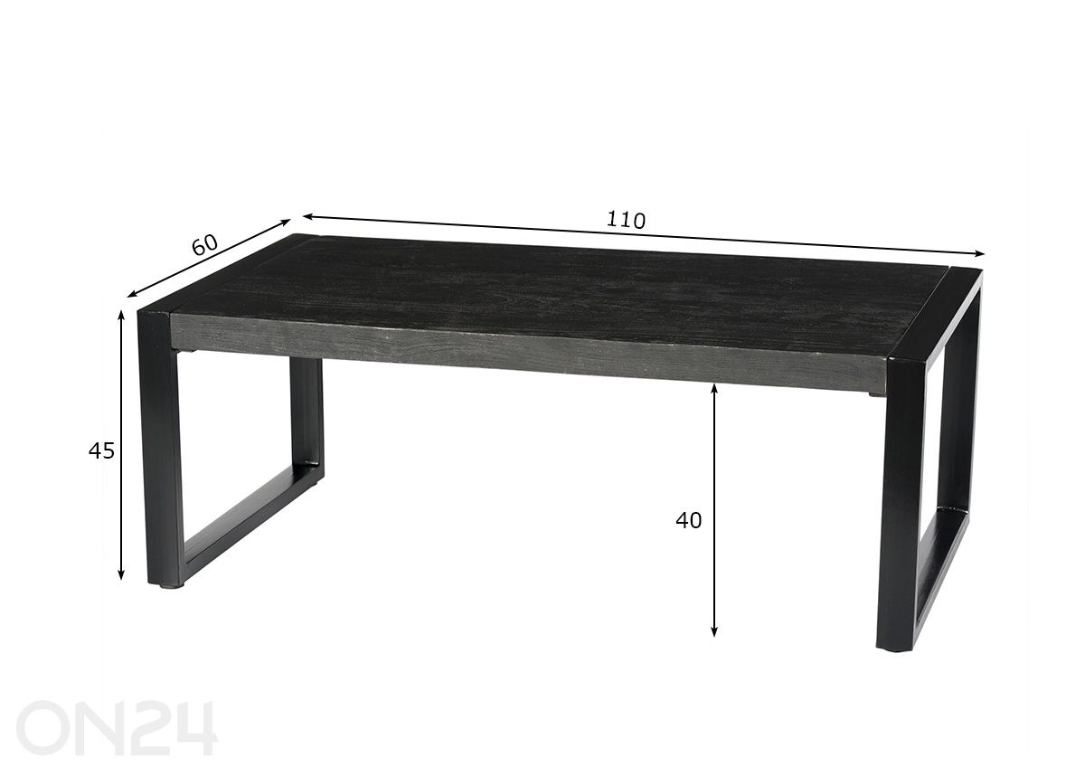 Diivanilaud Norris 110 cm suurendatud mõõdud