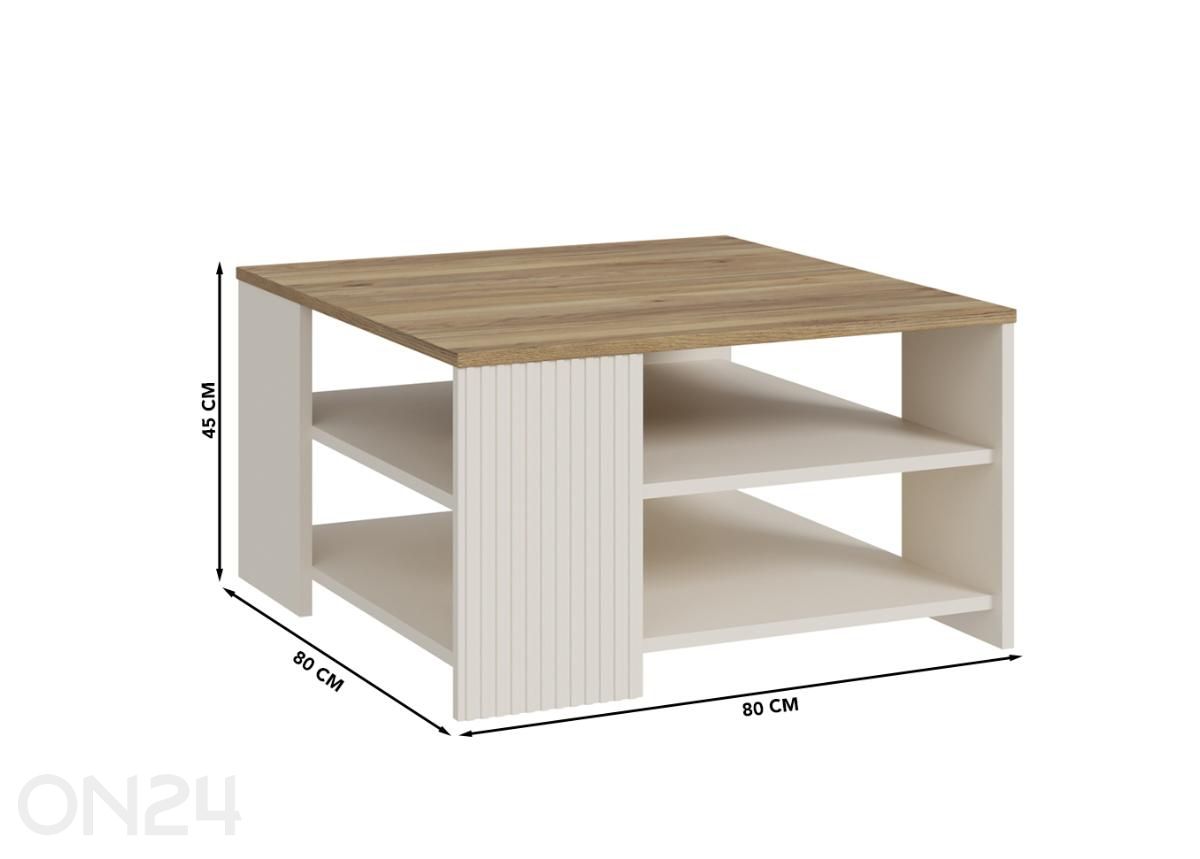 Diivanilaud Oak Squere 80x80 cm suurendatud mõõdud