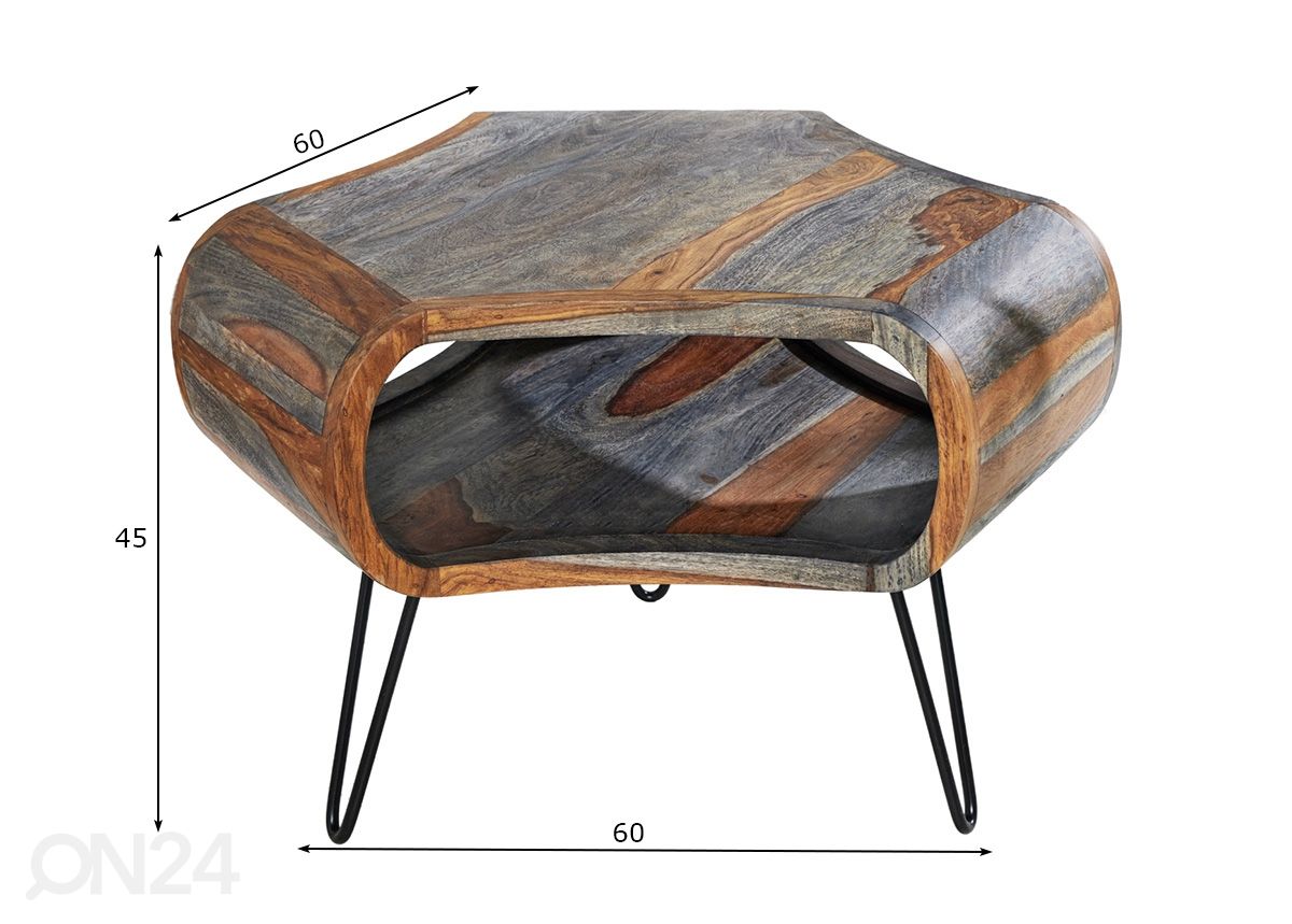 Diivanilaud Organic Living 60x60 cm suurendatud mõõdud