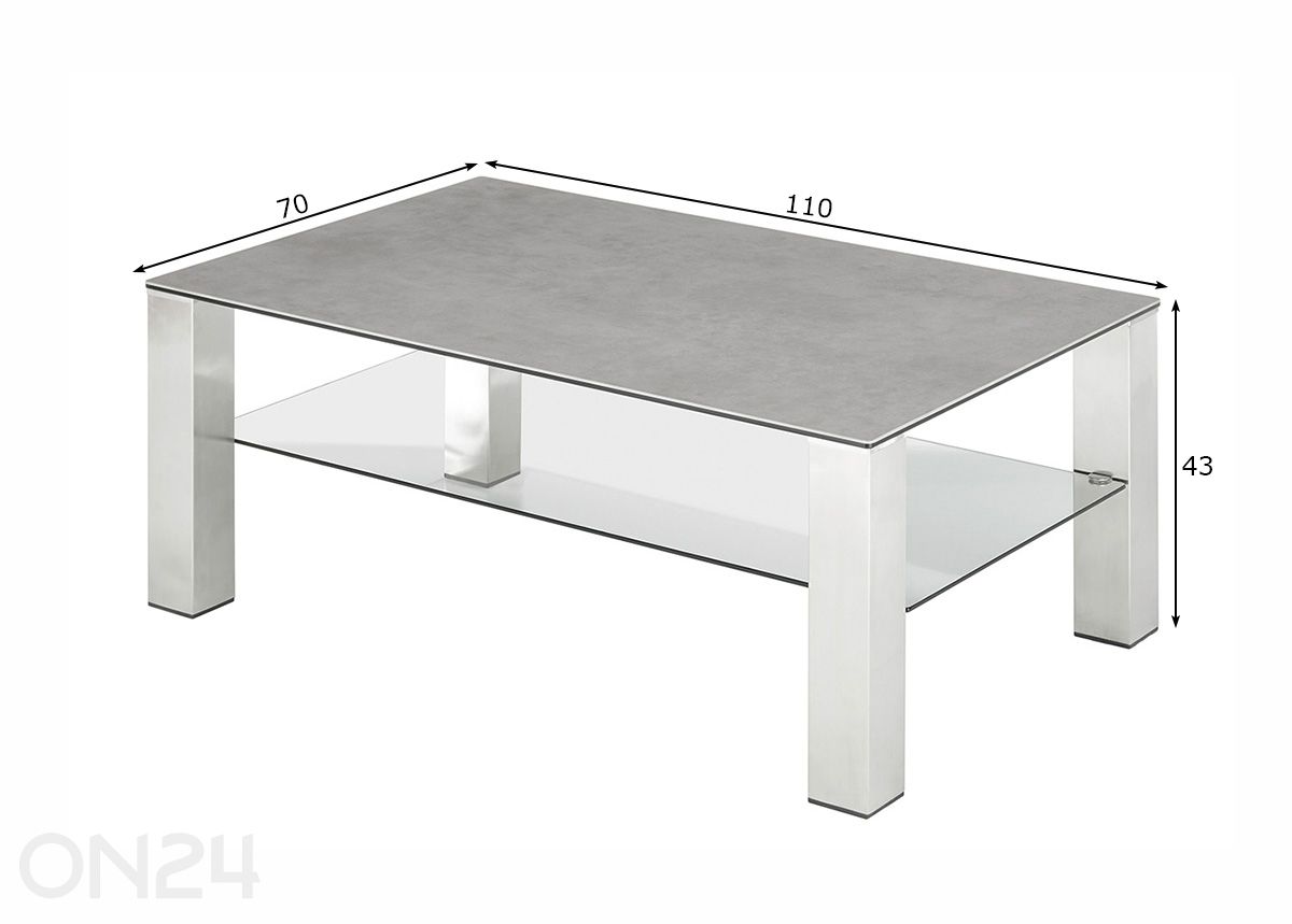 Diivanilaud Puno 110 cm suurendatud mõõdud