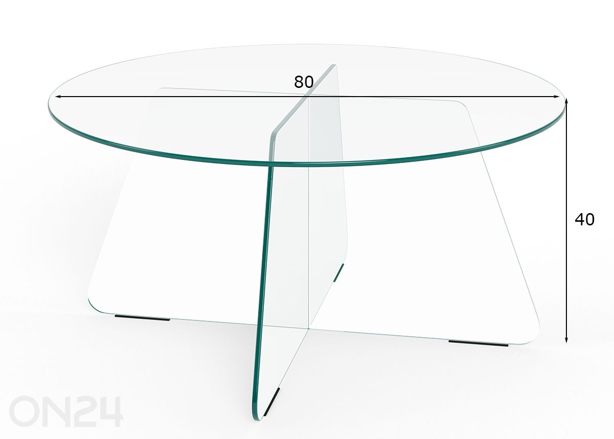 Diivanilaud Samos Ø80 cm suurendatud mõõdud