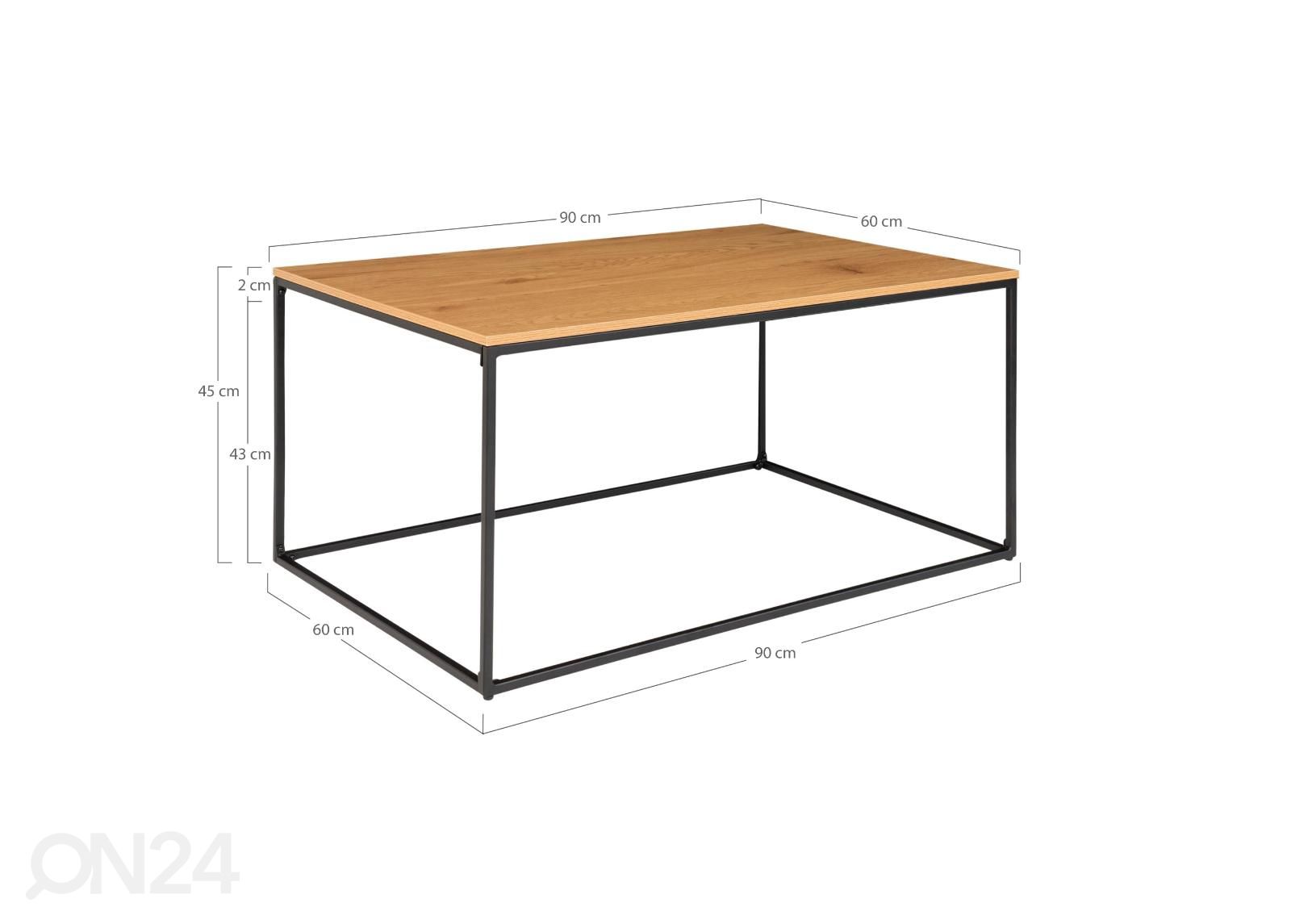 Diivanilaud Skagen 90x60 cm suurendatud mõõdud