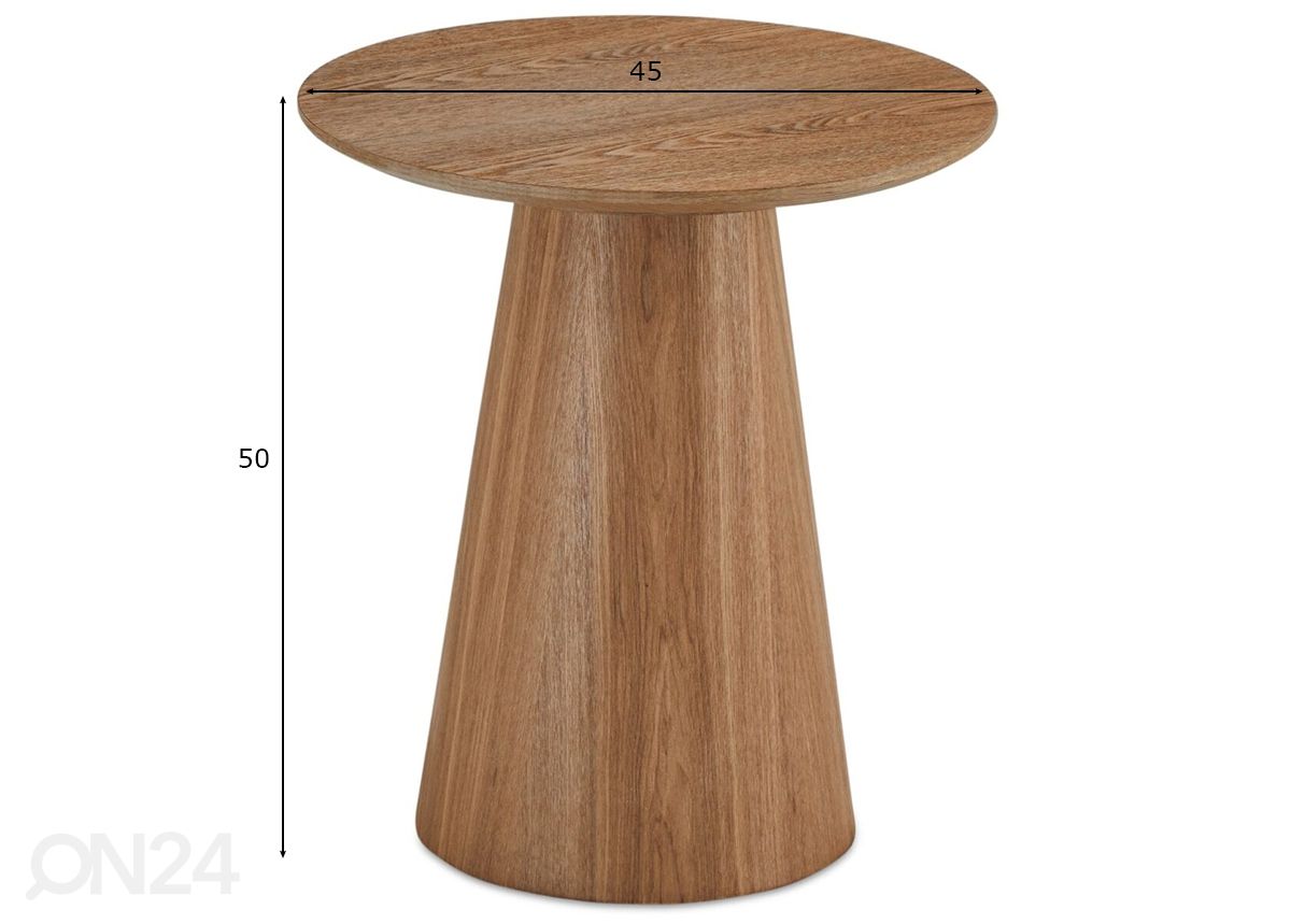Diivanilaud Tango Ø 45 cm suurendatud mõõdud