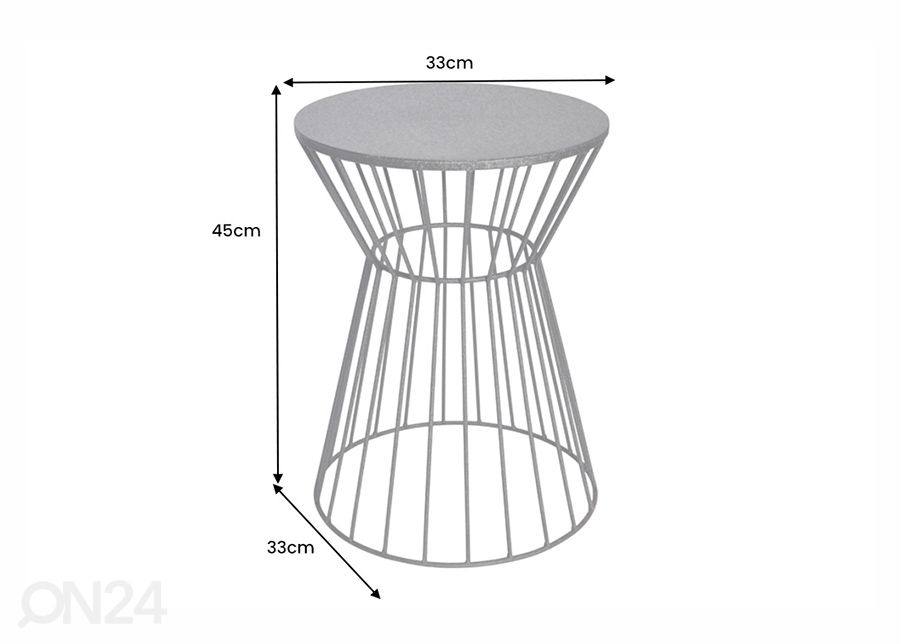 Diivanilaud Variation Ø 33 cm suurendatud mõõdud