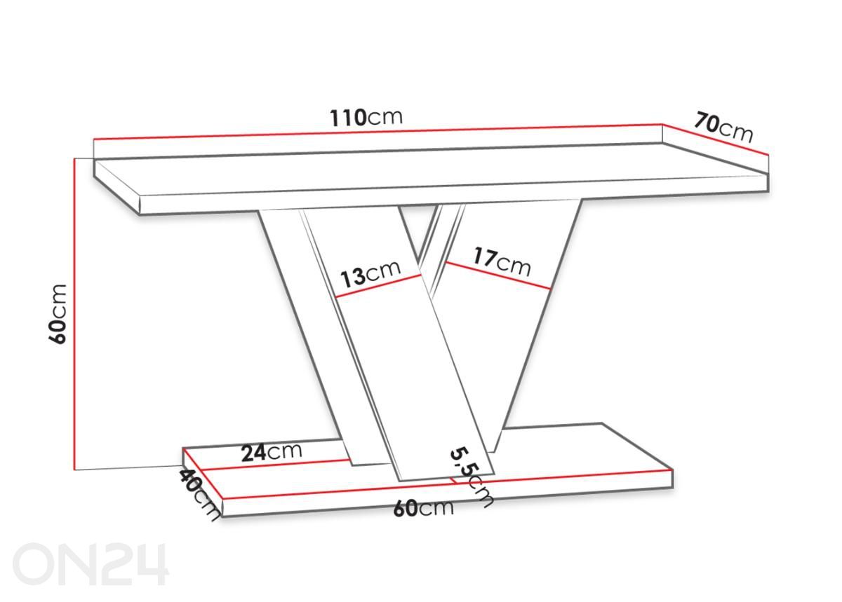 Diivanilaud Viney suurendatud mõõdud