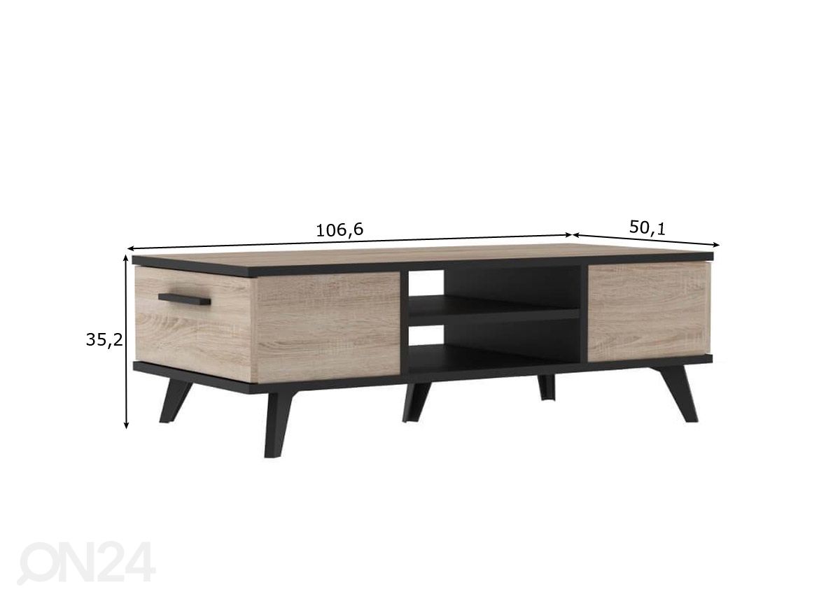 Diivanilaud Wayne 106x50 cm suurendatud mõõdud