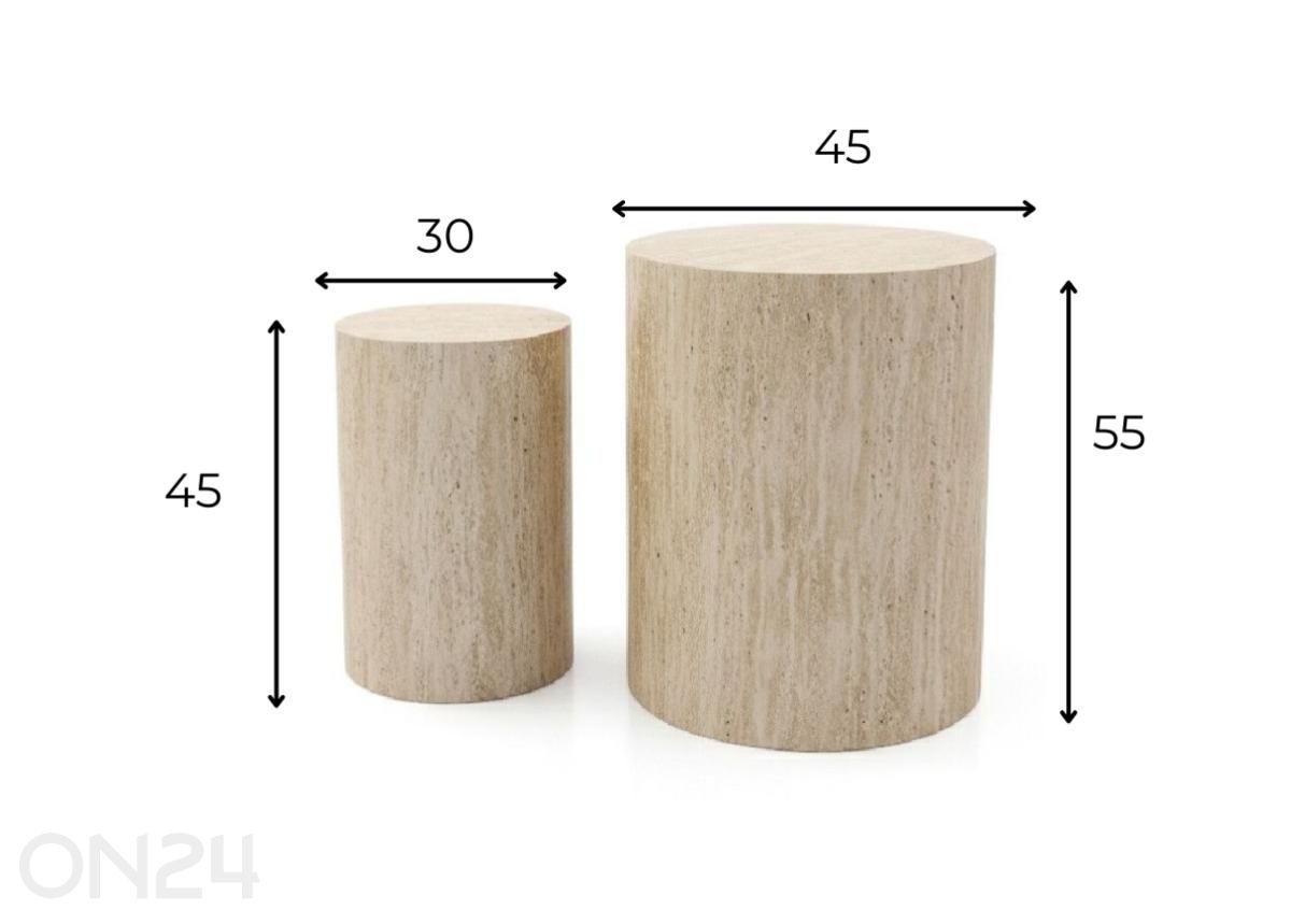 Diivanilaudade komplekt Bud 2tk, beež suurendatud mõõdud